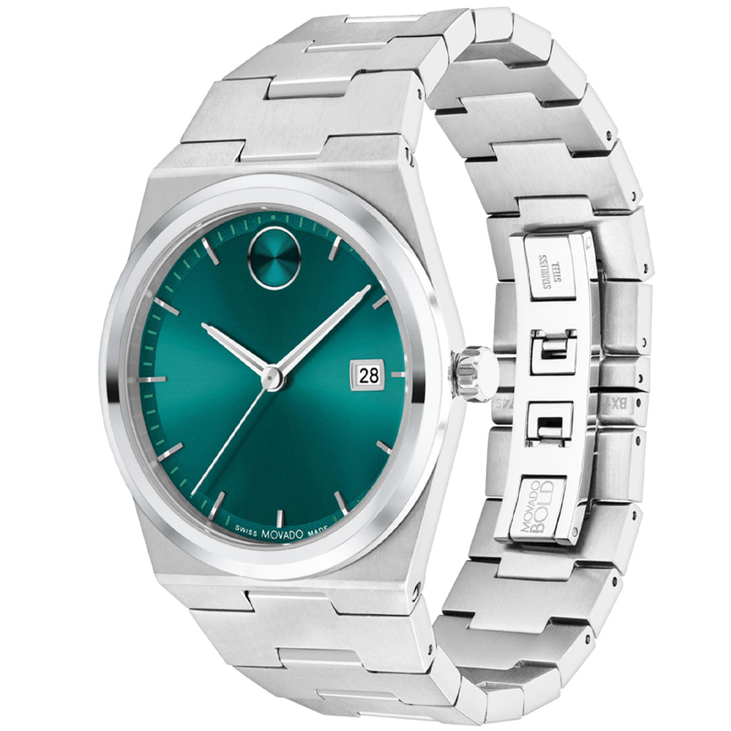 Movado - Bold Quest 40 mm Green Dial Link Bracelet - 3601222