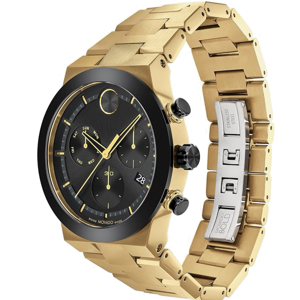 Movado - Bold Fusion 44 mm Chronograph Pale Gold PVD Plated - 3600858 ...