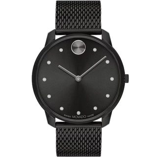 Movado - Bold Thin 42 mm Black Steel Case & Mesh Bracelet - 3600904