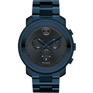 Movado - Bold 44 mm Navy Blue LX Ion Plated Chronograph Dark Blue Dial - 3600279