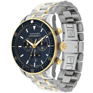 Movado - Heritage Calendoplan 42 mm Chronograph Blue Dial Two-tone - 3650126