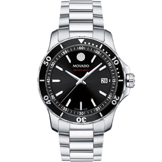 Movado - 800 Series 40 mm Steel Case & Bracelet Black Dial - 2600135