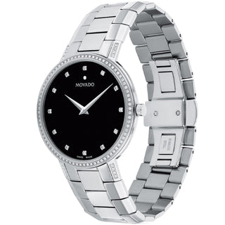 Movado - Faceto 39 mm Stainless Bracelet Diamond Dial Bezel & Lugs - 0607482