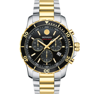 Movado - 800 Series 42 mm Two-Tone Case & Bracelet Black Dial - 2600146