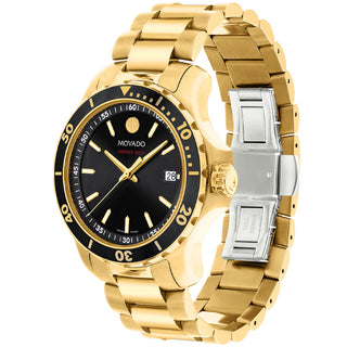 Movado - 800 Series 40 mm Yellow Gold PVD Case Black Dial - 2600145