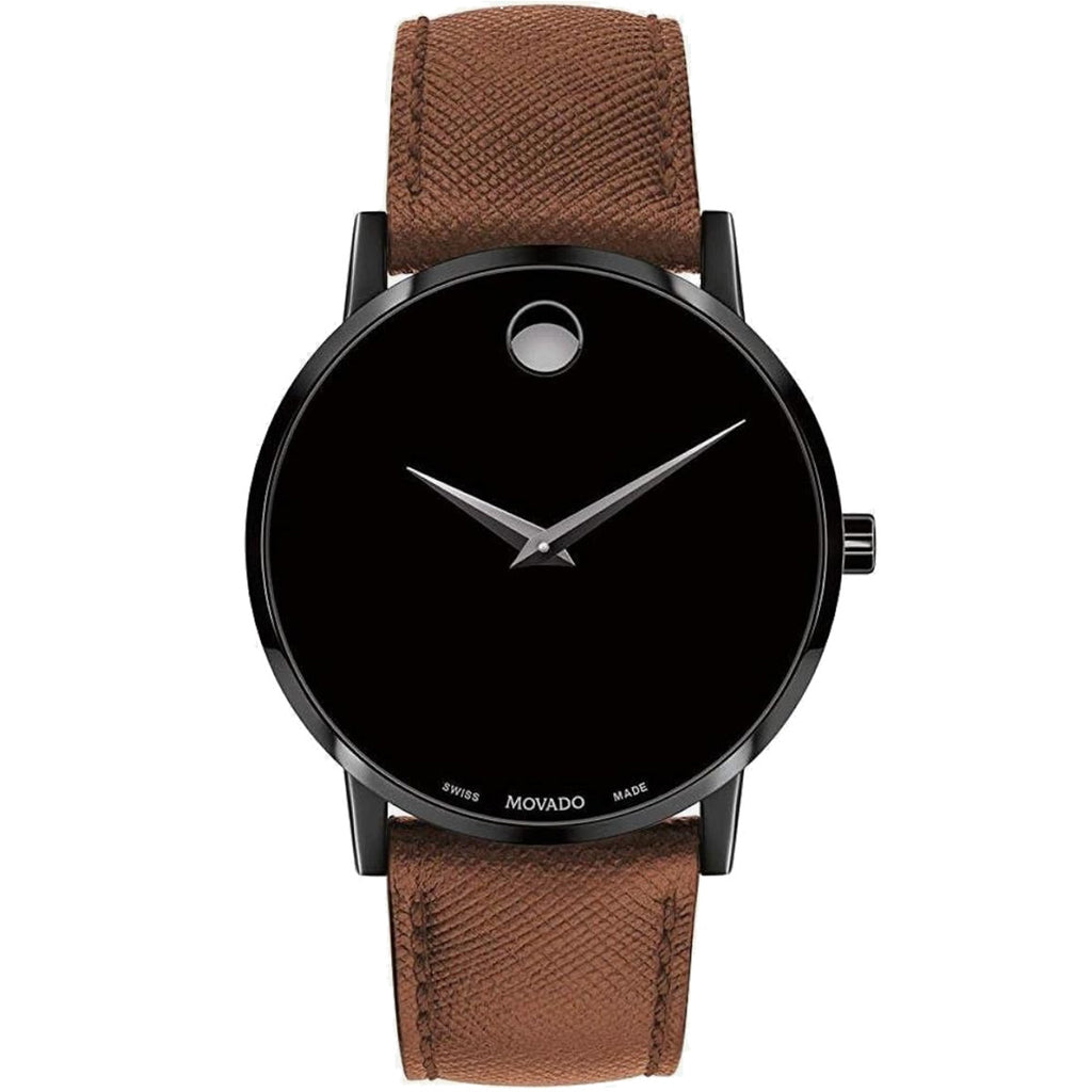 Movado - Museum Classic 40 mm Black PVD Case & Dial Leather Band - 607198