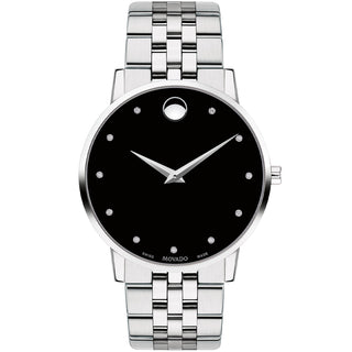 Movado - Museum Classic 40 mm Diamond Dial Stainless Bracelet - 0607201