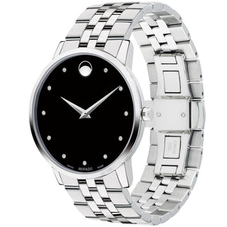 Movado - Museum Classic 40 mm Diamond Dial Stainless Bracelet - 0607201
