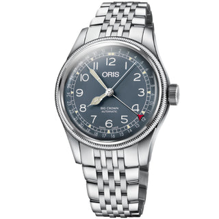 Oris - Big Crown 40 mm Pointer Date Blue Dial Steel Bracelet - 0175477414065