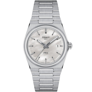 Tissot - PRX 35 mm Quartz White Mother of Pearl Dial Stainless Bracelet Date - T1372101111100