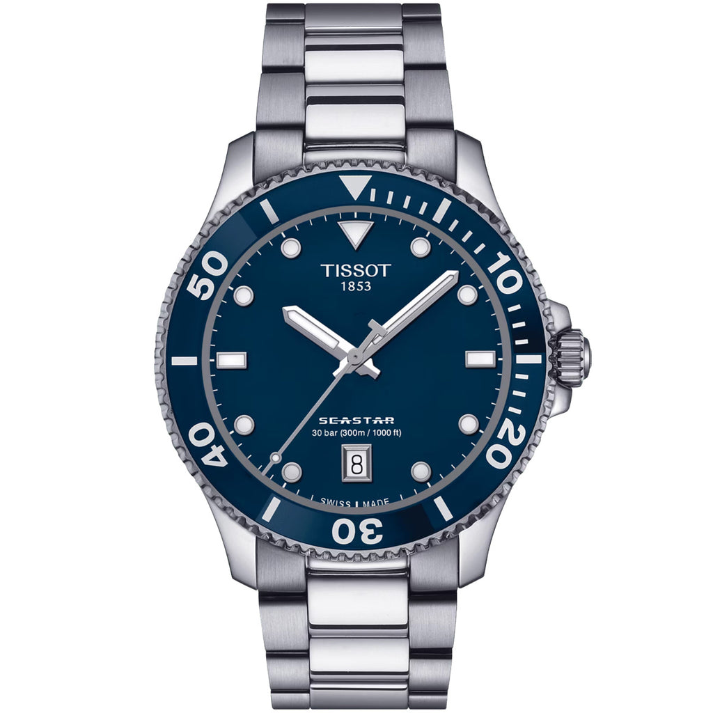 Tissot - Seastar 1000 Diver 40 mm Blue Bezel & Dial - T1204101104100