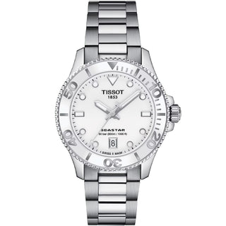 Tissot - Seastar 1000 Diver 36 mm Women's White Bezel & Dial - T1202101101100
