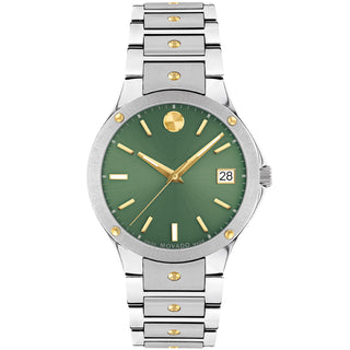 Movado - SE 32 mm Stainless Two Tone Gold PVD Green Dial - 0607635