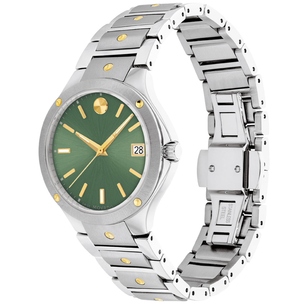 Movado - SE 32 mm Stainless Two Tone Gold PVD Green Dial - 0607635