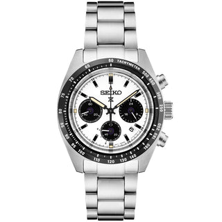 Seiko - Speedtimer Solar Chronograph White & Black Panda Dial - SSC813