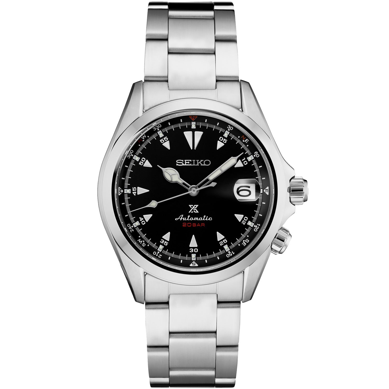 Seiko - Alpinist 1959 Vintage Black Dial Steel Bracelet - SPB117