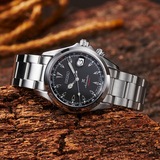 Seiko - Alpinist 1959 Vintage Black Dial Steel Bracelet - SPB117