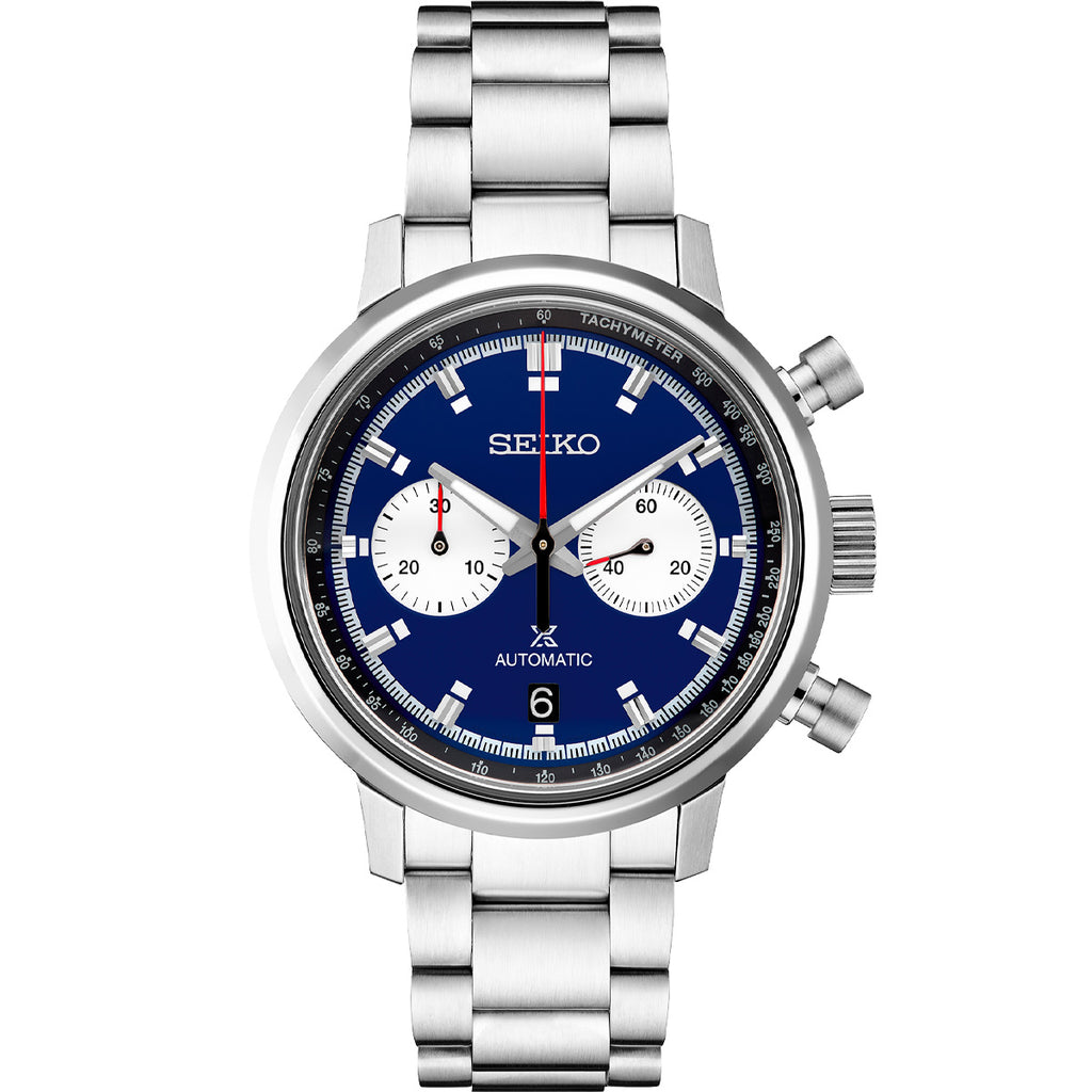 Seiko - Speedtimer Automatic Chronograph Blue Dial Steel Case & Bracelet - SRQ043