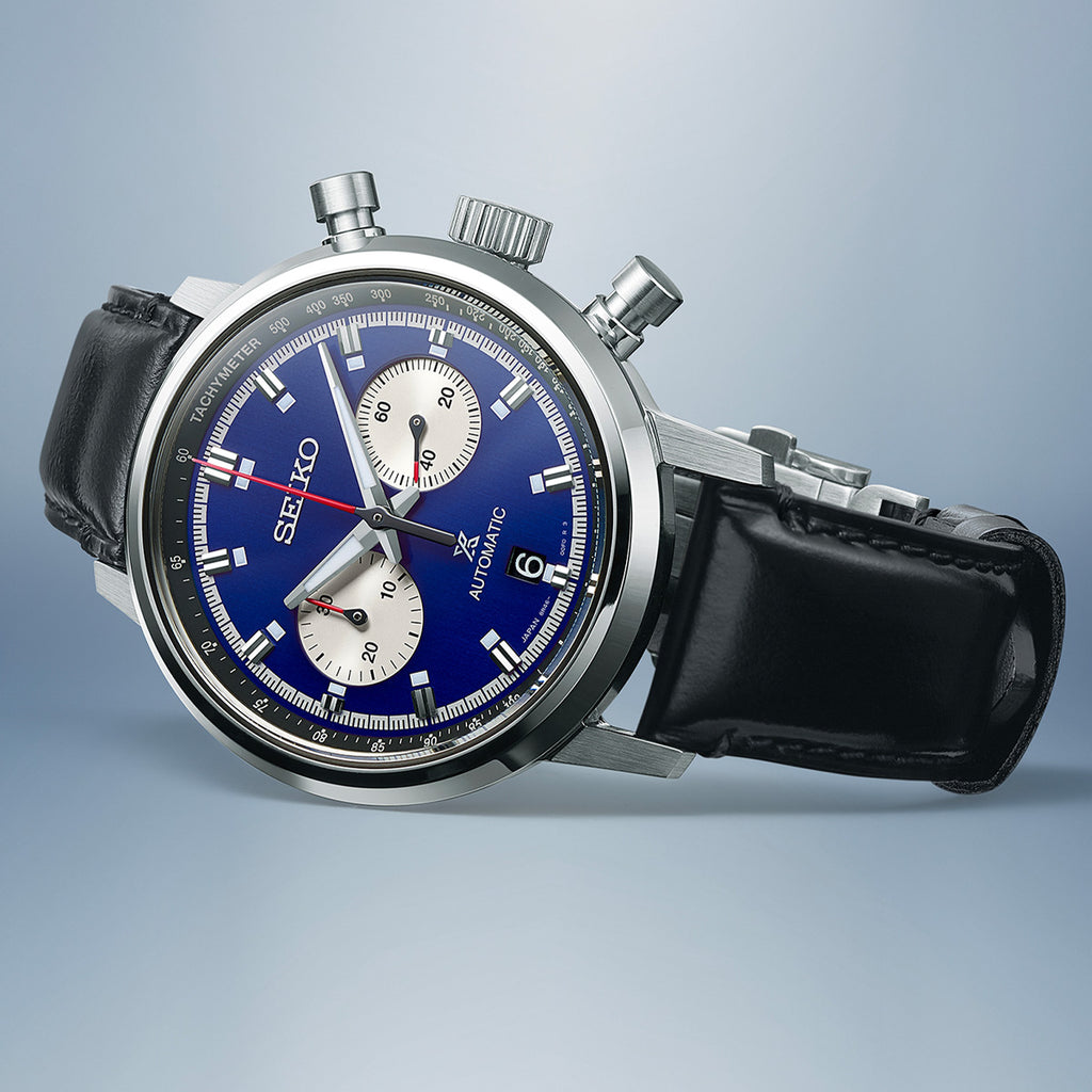 Seiko - Speedtimer Automatic Chronograph Blue Dial Steel Case & Bracelet - SRQ043