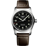 Longines - Spirit 40 mm Automatic Black Dial Leather Band - L38104530
