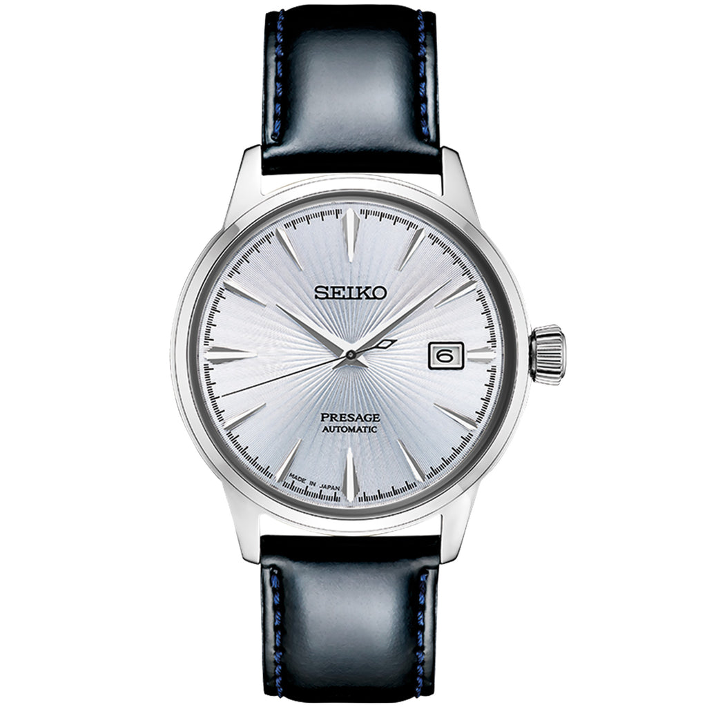 Seiko - Presage Cocktail Time Light Blue Dial Leather Strap - SRPB43