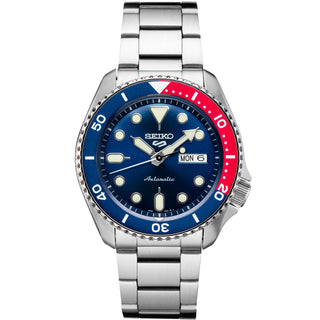Seiko - Seiko5 SKX Series Blue Dial Pepsi Bezel Steel Bracelet - SRPD53