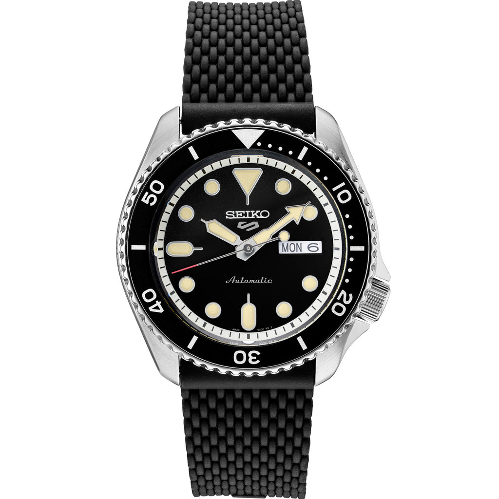 Seiko - 5 Sports Automatic Black Dial Stainless Steel Day Date - SRPD95