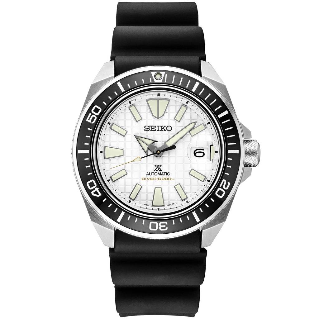 Seiko - Prospex "Samurai" Diver White Dial Rubber Strap - SRPE37