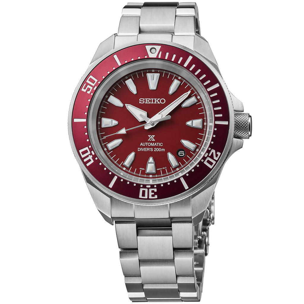 Seiko - Prospex "Samurai" Diver Red Dial Steel Bracelet - SRPL11