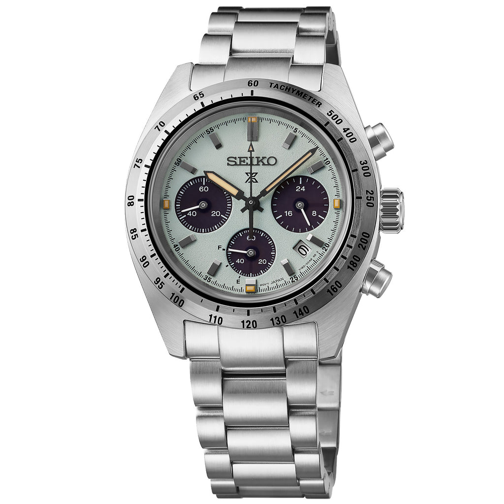 Seiko - Speedtimer Solar Chronograph 39 mm Light Green Dial - SSC965