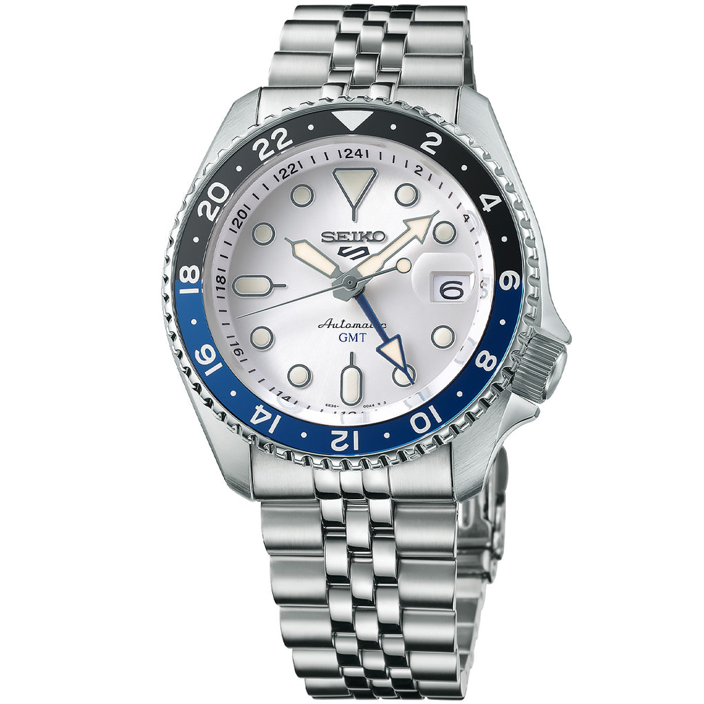 Seiko - Seiko5 Sports Automatic GMT Watch Silver-White Dial - SSK033