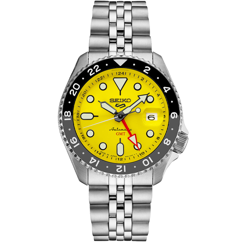 Seiko - 5 Sports SKX GMT Yellow Dial Automatic Stainless Bracelet - SSK017