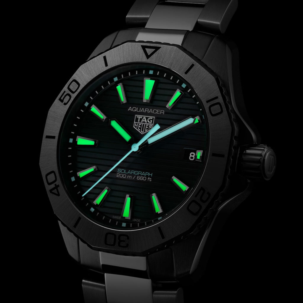 Tag Heuer - Aquaracer 40 mm Solargraph Professional 200 Black Dial - WBP1114.BA0000