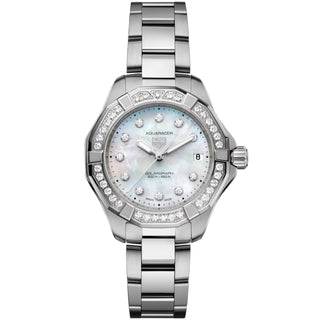 TAG Heuer - Aquaracer 34 mm Solargraph Women's MOP Dial Professional 200 - WBP1314.BA0005