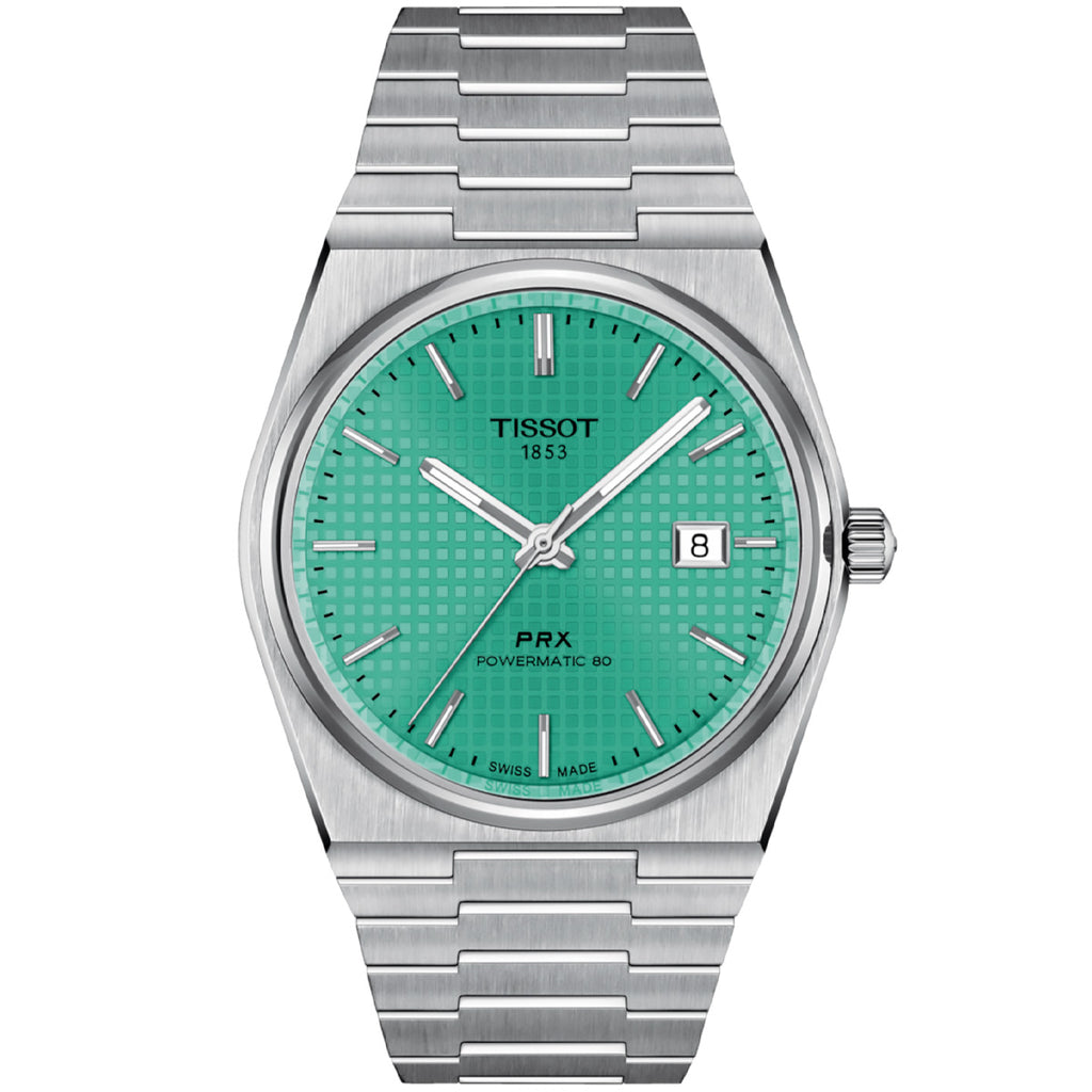 Tissot - PRX 40 mm Automatic Powermatic 80 Light Green Dial - T1374071109101