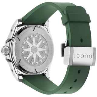GUCCI Dive 40 mm Steel Case Rubber Strap 300 m Green Dial Ceramic Bezel - YA136360