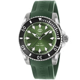 GUCCI Dive 40 mm Steel Case Rubber Strap 300 m Green Dial Ceramic Bezel - YA136360