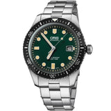 Oris - Divers Sixty Five 42 mm Green Dial Date Stainless Bracelet - 0173377204057-0782118