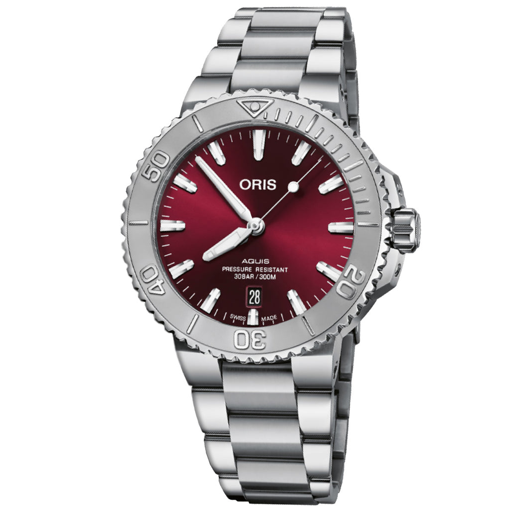Oris - Aquis 41.5 mm Cherry Edition Red Dial Date - 0173377664158-0782205PEB
