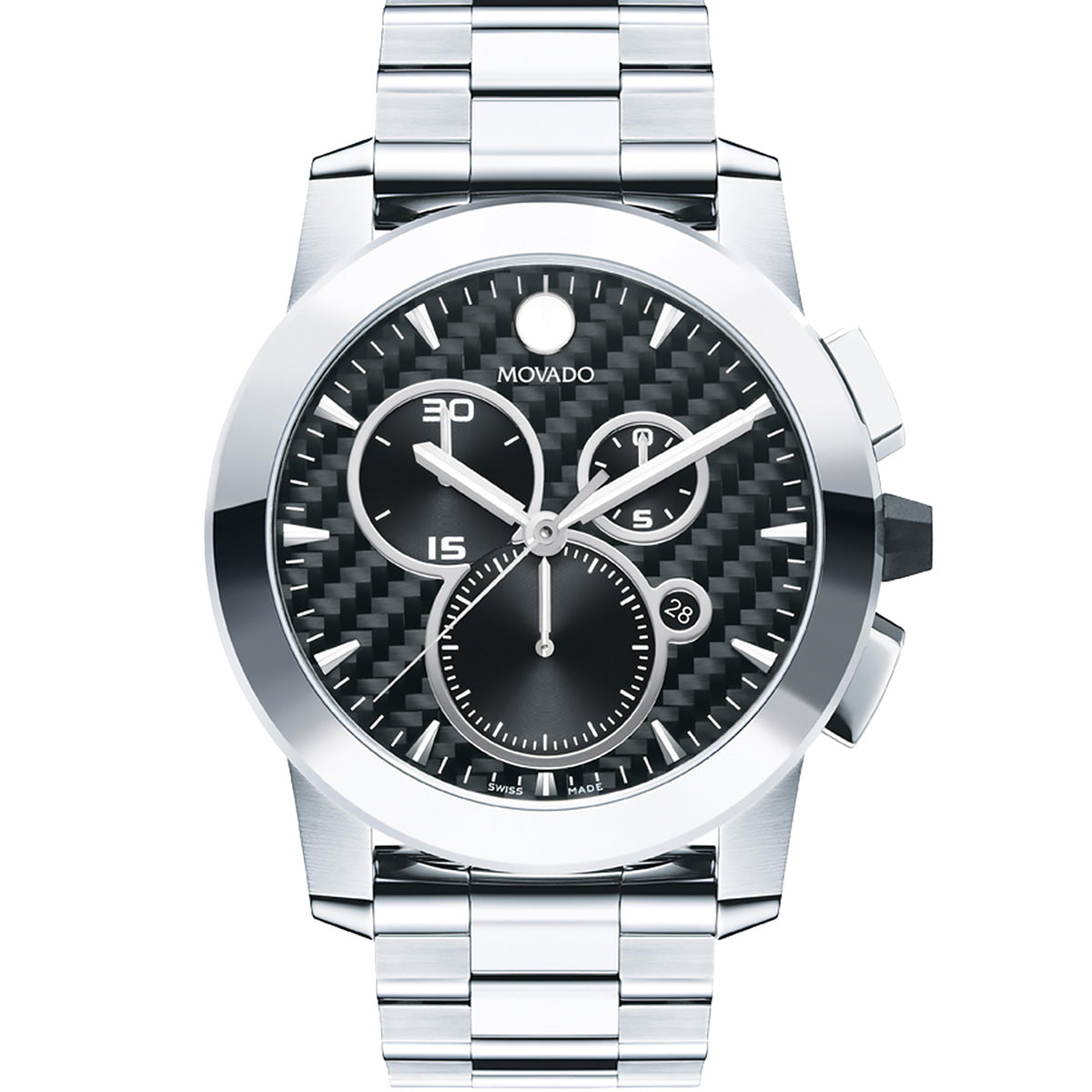 Movado - Vizio Chronograph 45 mm Carbon Fiber Dial Stainless