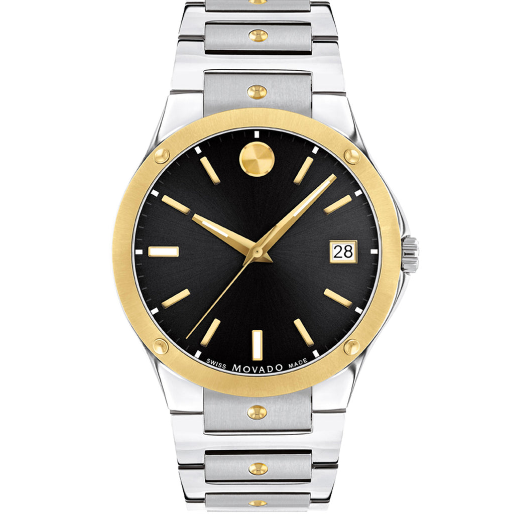 Movado - SE Stainless Case & Bracelet Yellow Gold PVD Sun-Ray Dial 41mm - 0607596
