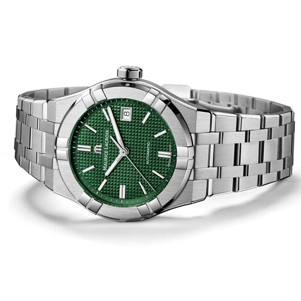 Maurice Lacroix - AIKON 42 mm Automatic Green Dial SS & Rubber Straps - AI6008-SS00F-630-D