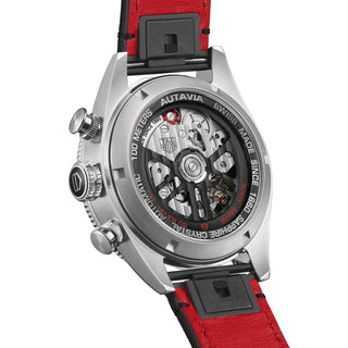 TAG Heuer - AUTAVIA Chronometer Flyback Grey Dial Leather Strap 42mm - CBE511B.FC8279