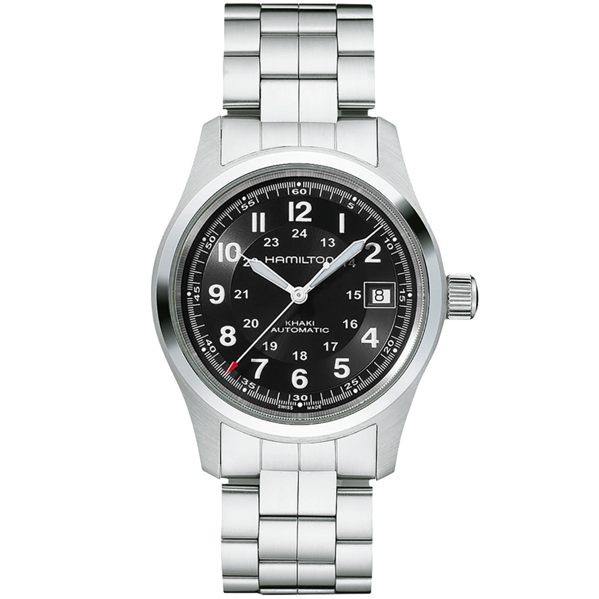 Hamilton - Khaki Field 38 mm Automatic Stainless Bracelet Black