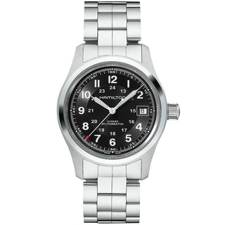 Hamilton - Khaki Field 38 mm Automatic Stainless Bracelet Black Dial Date - H70455133