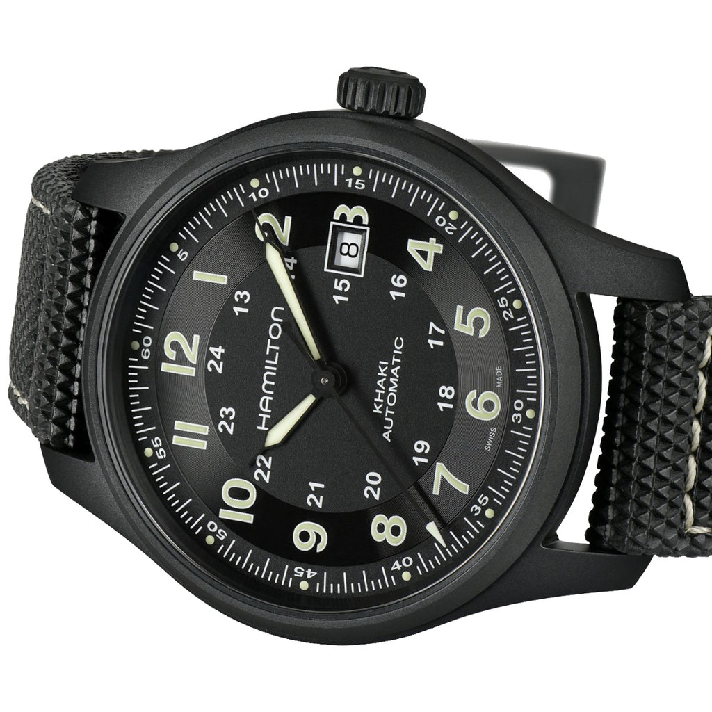 Hamilton - Khaki Field 42 mm Automatic Titanium Black PVD Date - H70575733