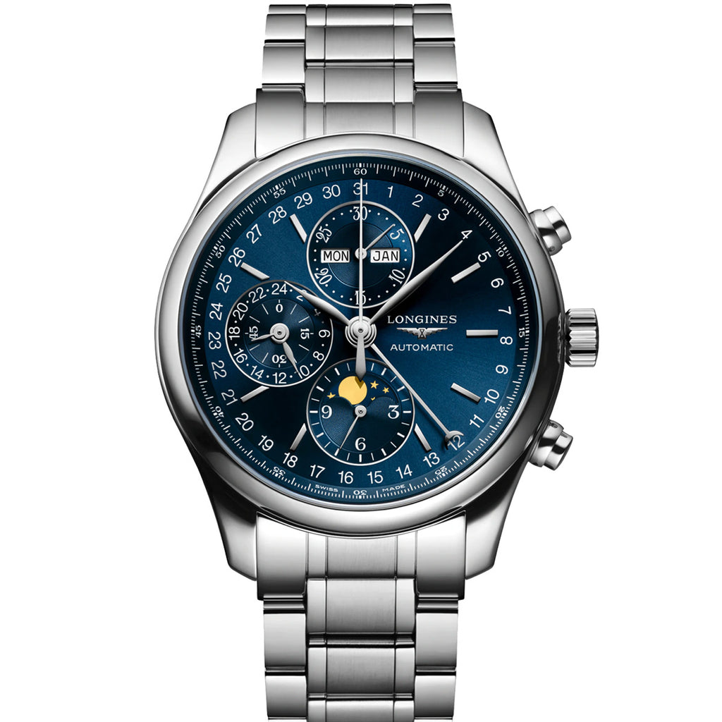 Longines - Automatic 42 mm Triple Chronograph Bracelet Blue Dial - L27734926