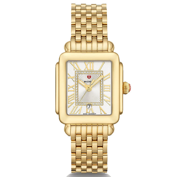 Michele - Deco Collection - Madison Mid - Gold - Diamond - White MOP Dial - MWW06G000014