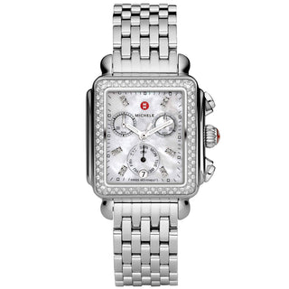 Michele - Deco Chronograph Diamond Dial Bezel Women's Day Date - MWW06P000099