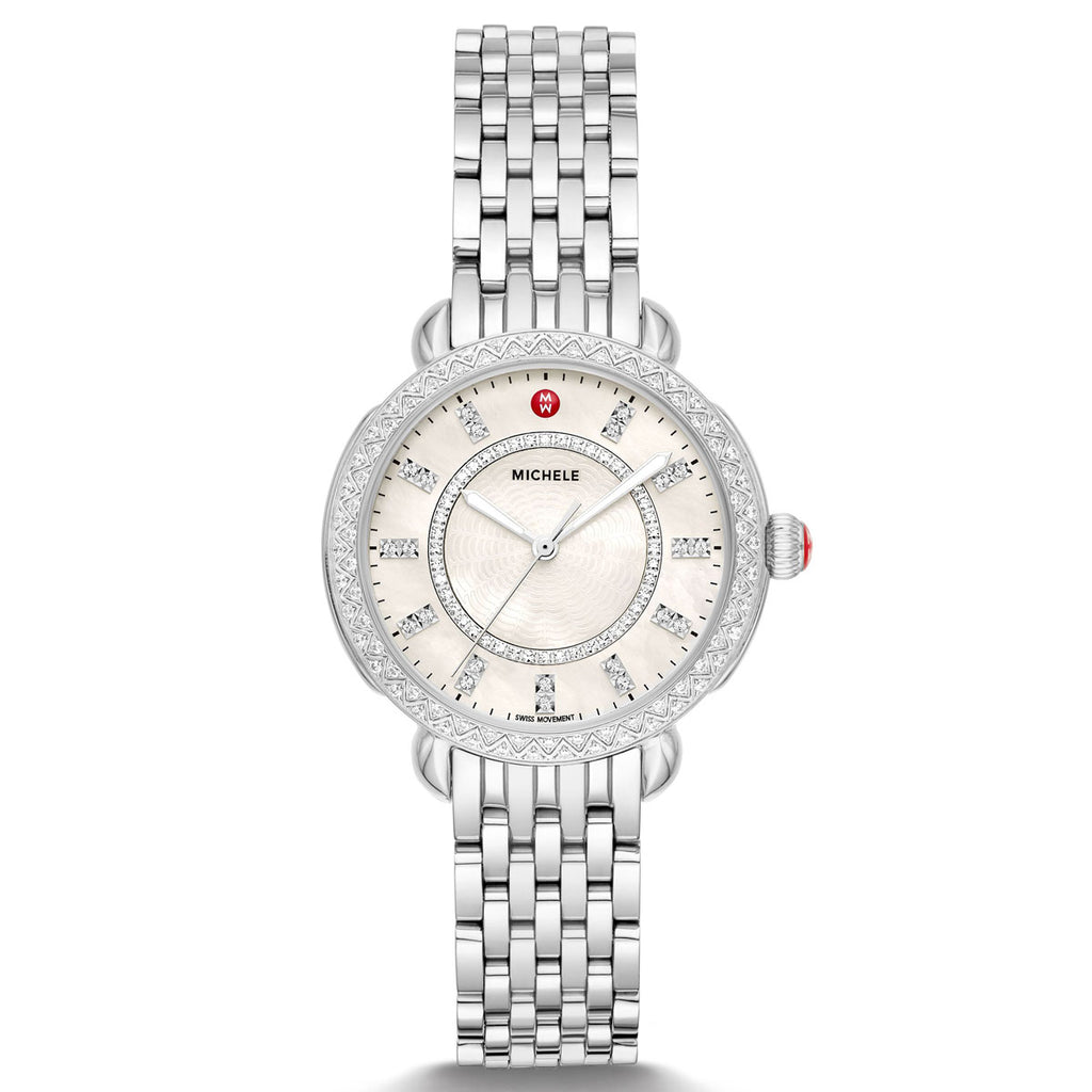 Michele - Sidney Collection - Classic - Stainless - Diamond - White MOP Dial - MWW30B000001
